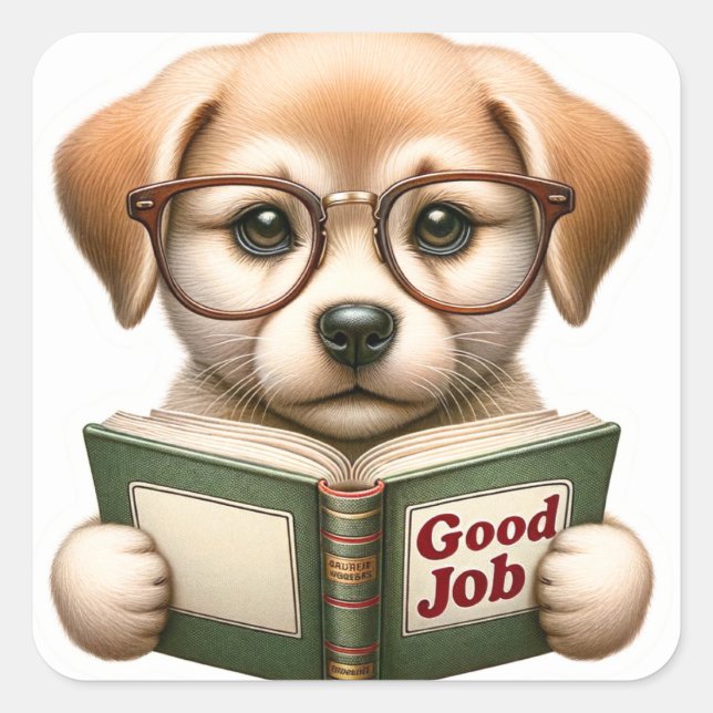 Cute Puppy 'Good Job' Sticker Teachers (Front)