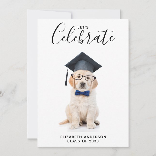  Cute Puppy Graduate Graduation Party Invitation (Front)