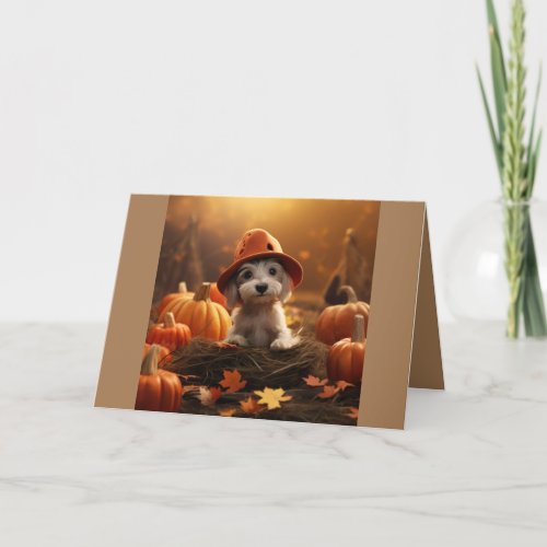 Cute Puppy Happy Halloween Card