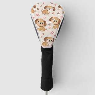 Cute Puppy Hearts Watercolor Pattern (1) Golf Head Cover