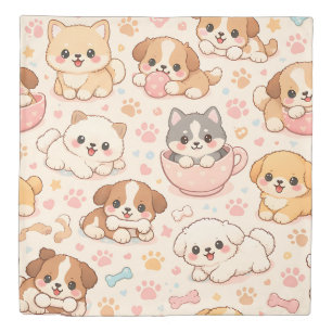 Cute Puppy Hearts Watercolor Pattern (5) Duvet Cover