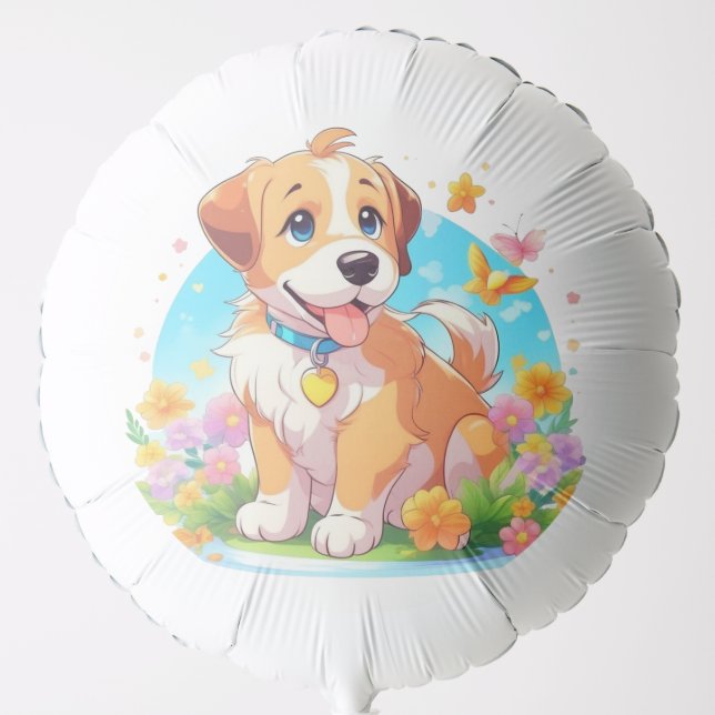 Cute Puppy Helium Balloon (Front)