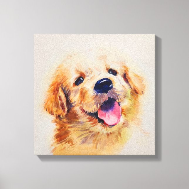 Cute puppy. His name is "Happy". Canvas Print (Front)