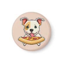 Cute Puppy Holding a Slice of Pizza