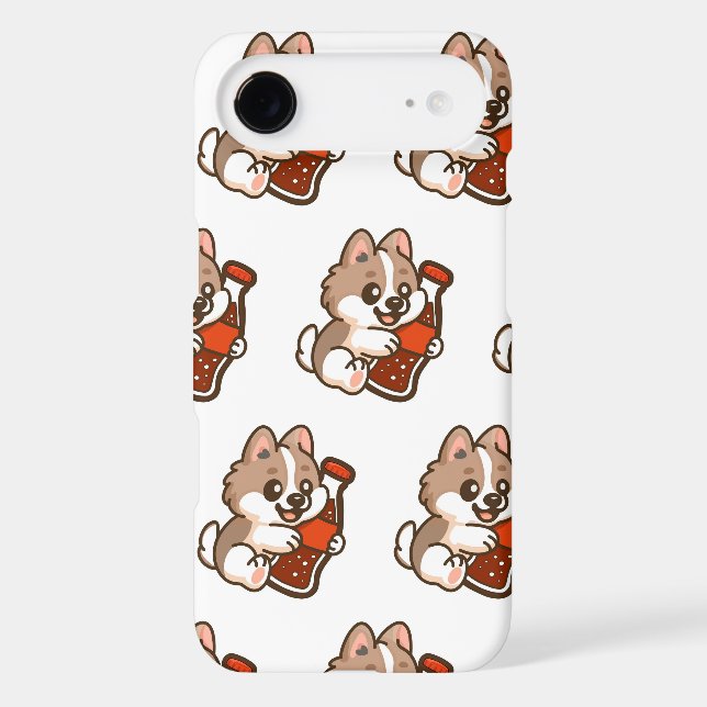 Cute Puppy Hugging Soda Bottle Case-Mate iPhone Case (Back)