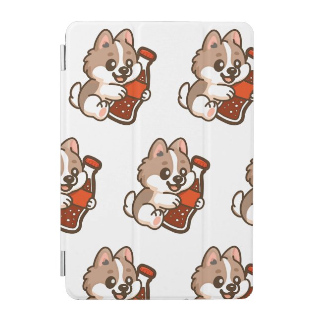 Cute Puppy Hugging Soda Bottle iPad Mini Cover (Front)
