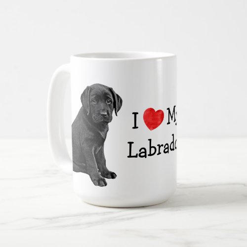 Cute Puppy I Love My Labrador Black Lab Coffee Mug