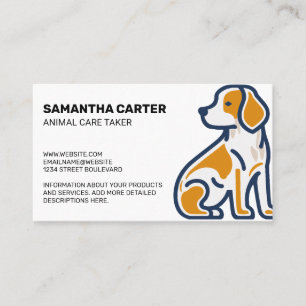 Cute Puppy Illustration   Animal Care Business Card