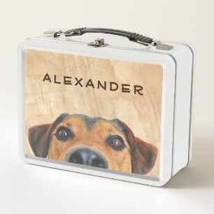 Cute Puppy Illustration Metal Lunch Box