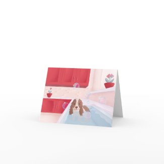 Cute Puppy in Bath Holiday Card