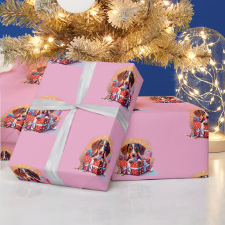 Cute Puppy in Gift Box Birthday Wrapping Paper