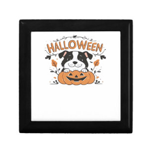 Cute Puppy in Pumpkin – Halloween Dog Illustration Gift Box