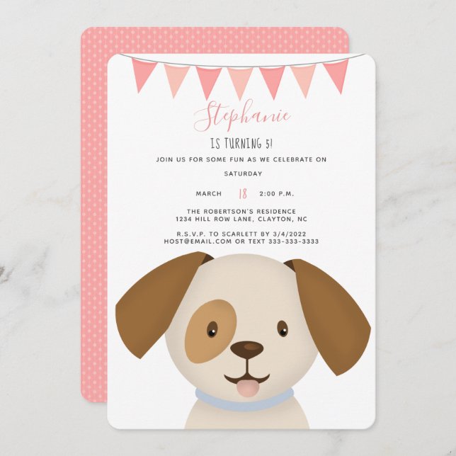 Cute Puppy Invitation (Front/Back)