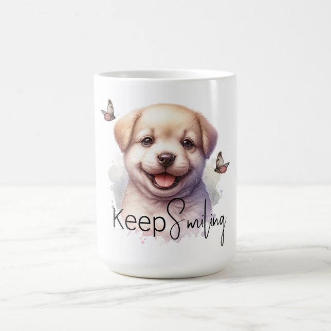 Cute Puppy Keep Smiling Custom Mug (Center)