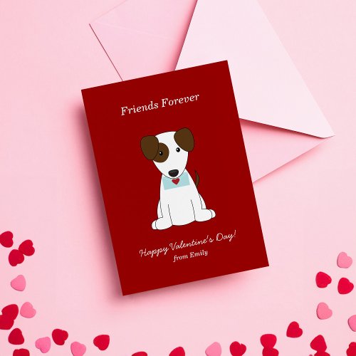 Cute Puppy Kids Classroom Valentines Note Card