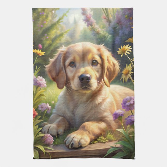 Cute Puppy Kitchen Towel (Vertical)