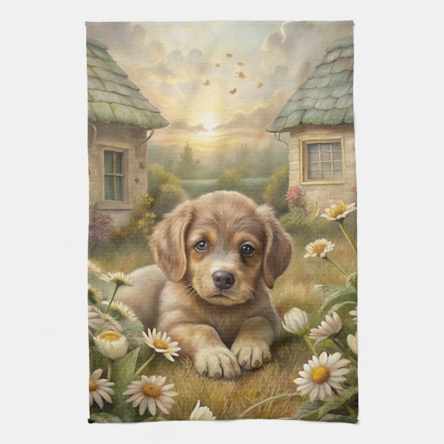 Cute Puppy Kitchen Towel (Vertical)