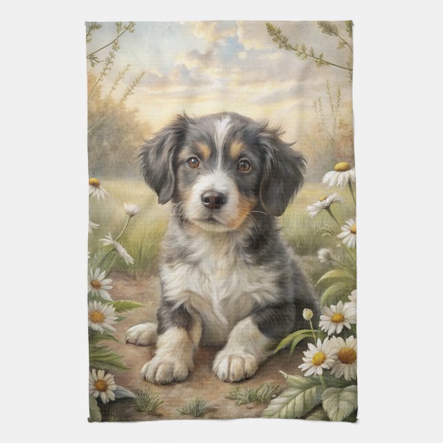 Cute Puppy Kitchen Towel (Vertical)