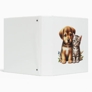 Cute puppy/kitten  3 ring binder