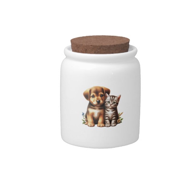 Cute puppy/kitten  candy jar (Front)