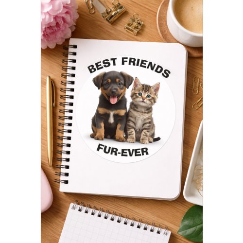Cute Puppy &amp; Kitten Sticker