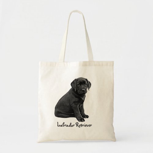 Cute Puppy Labrador Retriever Black Lab Tote Bag