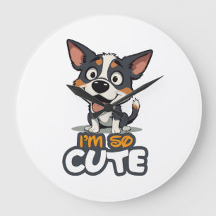 cute puppy large clock