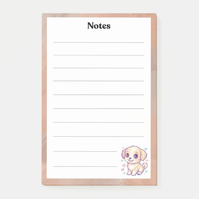 Cute Puppy Lined Notepad | Dog-Themed Stationery  (Front)