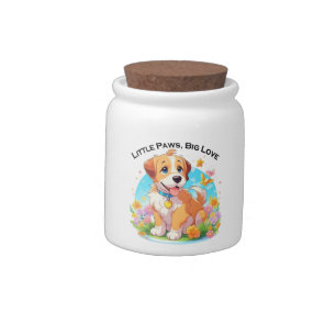 Cute Puppy Little Paws Big Love Candy Jar