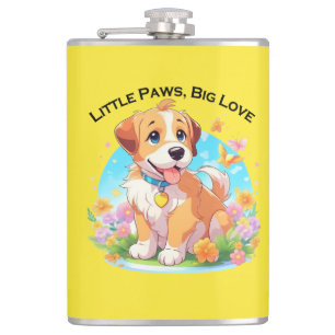 Cute Puppy Little Paws Big Love Flask