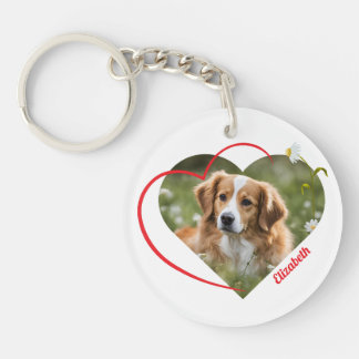 Cute Puppy Love Acrylic Keychain