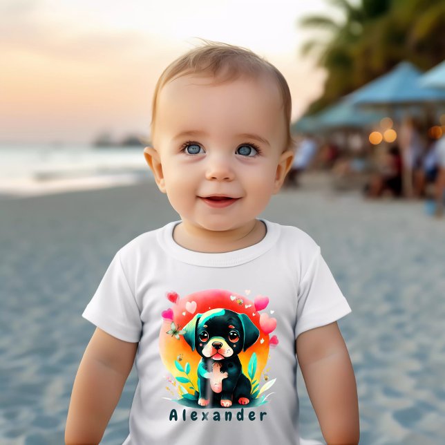 Cute Puppy love Baby T-Shirt (Creator Uploaded)