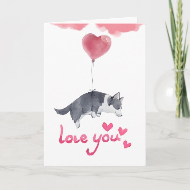 Cute Puppy Love Card  (Front)