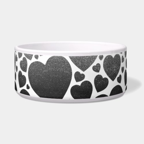 Cute Puppy Love Heart Pattern Glitter Cat Dog Pet  Bowl