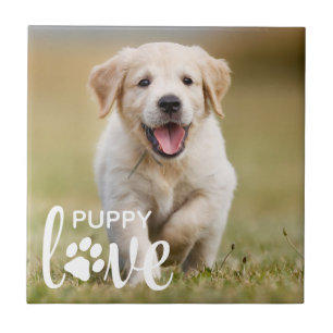 Cute Puppy Love Personalized Pet Photo Dog Lover Ceramic Tile