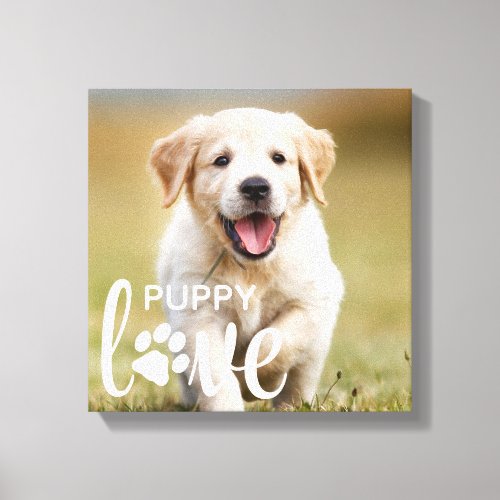 Cute Puppy Love Personalized Photo Pet Dog Lover Canvas Print