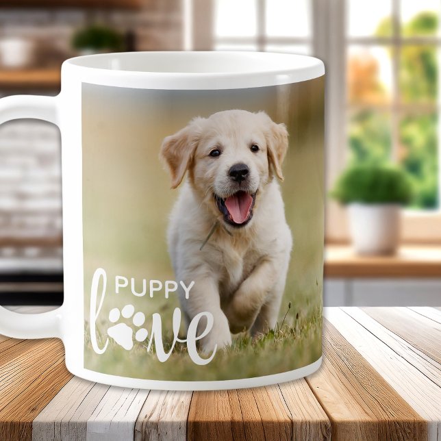 Cute Puppy Love Personalized Photo Pet Dog Lover Coffee Mug (Creator Uploaded)