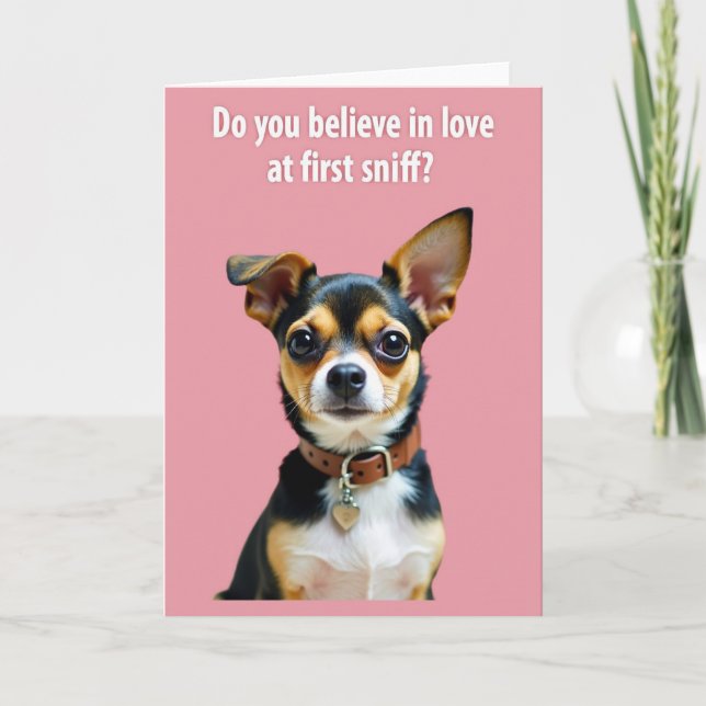 Cute Puppy Love Sniff Card (Front)