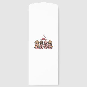 Cute Puppy Love Valentine Vintage Engraving Design Bookmarks