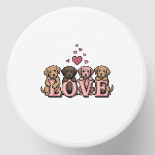 Cute Puppy Love Valentine Vintage Engraving Design Mini Candle Favors
