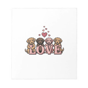 Cute Puppy Love Valentine Vintage Engraving Design Notepad