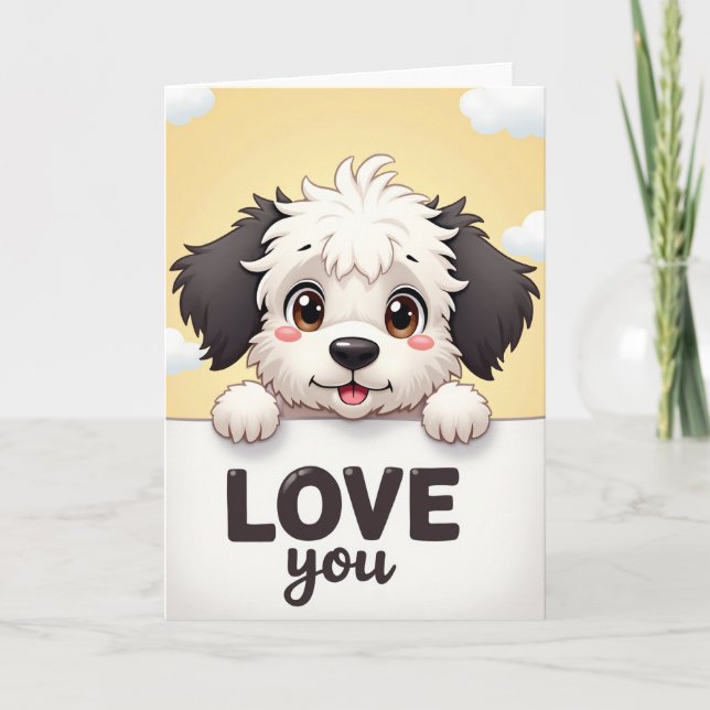 Cute Puppy Love You Card (Front)