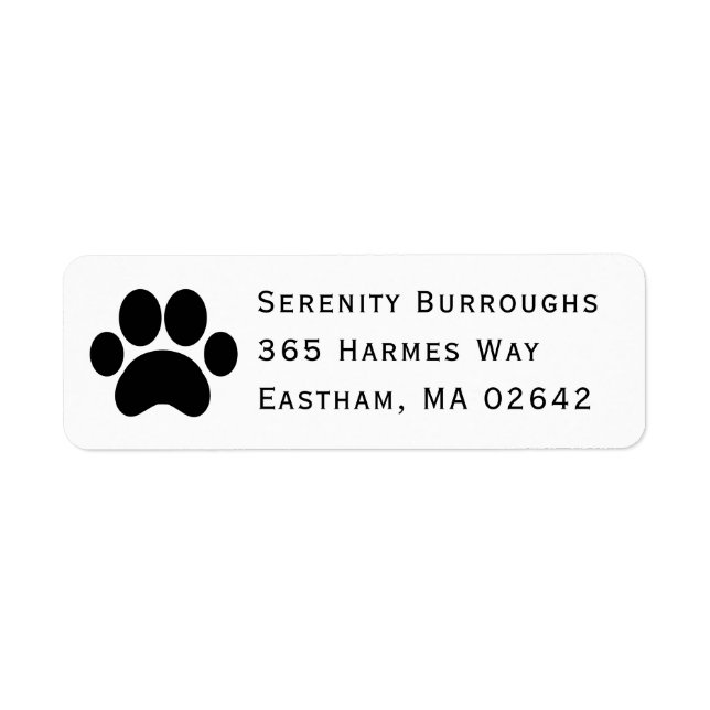 Cute Puppy Lover Mom Paw Print Dog  Label (Front)