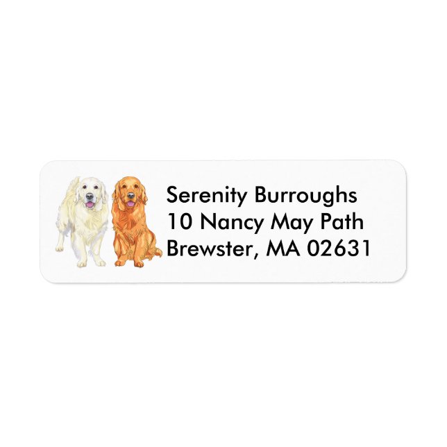 Cute Puppy Lovers Cartoon Dog Mom Golden Retriever Label (Front)