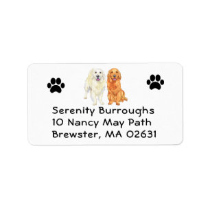 Cute Puppy Lovers Cartoon Dog Mom Golden Retriever Label
