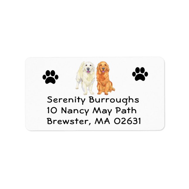 Cute Puppy Lovers Cartoon Dog Mom Golden Retriever Label (Front)