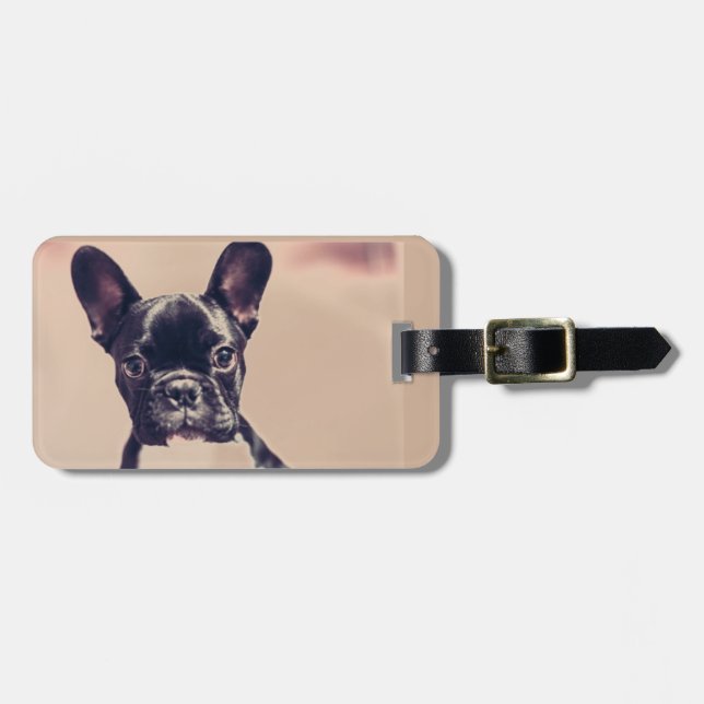 cute puppy luggage tag (Front Horizontal)