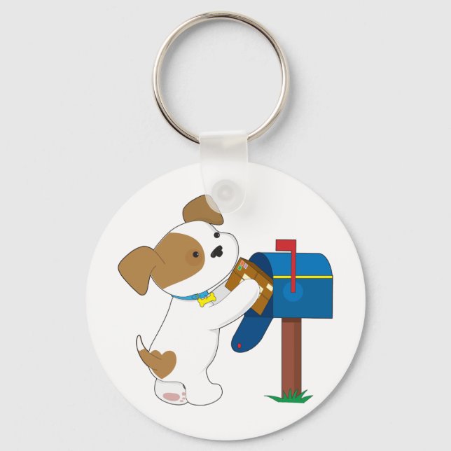 Cute Puppy Mail Keychain (Front)