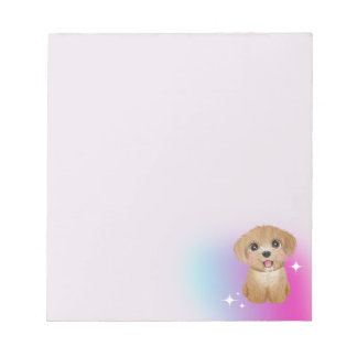 Cute Puppy Notepad with soft color background
