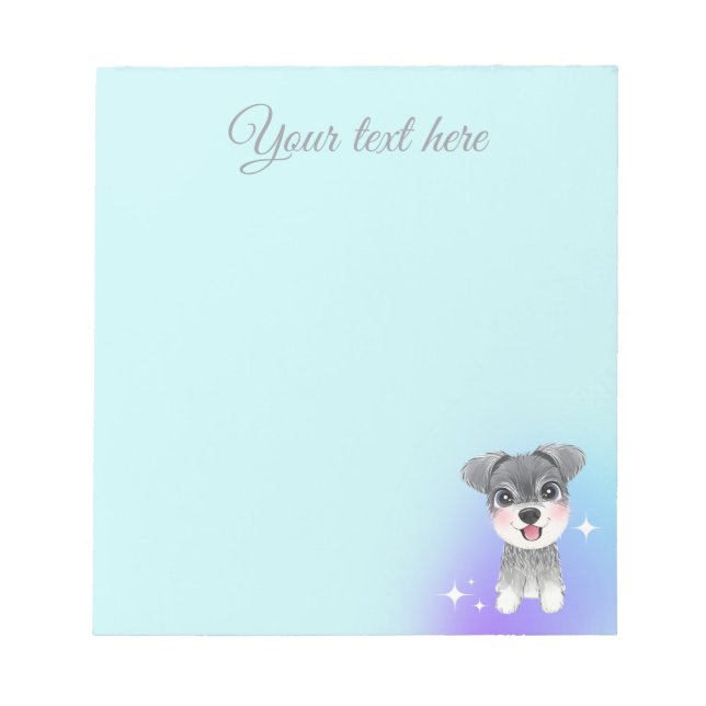 Cute Puppy Notepad with soft color background (Front)